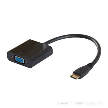 Mini HDMI® to VGA M/F Active Adapter, Converts Digital Mini HDMI Signal Into Analog VGA Video